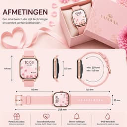Smartwatch Dames – 1.85" AMOLED – Bluetooth Bellen – 350mAh Batterij – Hartslag, SpO₂ & Slaapmonitor – 100+ Sportmodi – 3ATM Waterdicht – Android & iPhone — thumbnail 2