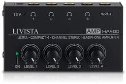 Livista Audio Versterker 4 Kanaals – Hoofdtelefoonversterker – Audio Splitter 4 Weg – 6,35 mm Jack – Microfoon & Instrument Versterker – Studio Audio Hub — thumbnail 1