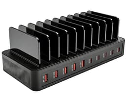 ZENC® 10 Poorten Oplaadstation Geschikt voor Telefoon en Tablet - 100W Snellader - Multi Oplader - Zwart — thumbnail 1