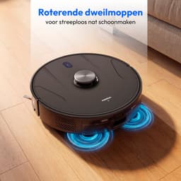 MEDION Robotstofzuiger 2-in-1 met leegstation, lasernavigatie en dweilfunctie X51 SW+, 10000 Pa zuigkracht, 2in1 robot, roterende dweilen, kruislijnlaser, grijs — thumbnail 2