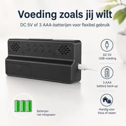 Digitale Wekker - Dubbel Alarm - LED-Display - Zwart — thumbnail 4