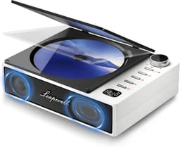 Draagbare Bluetooth CD-speler - Retro CD-speler - 7 Afspeelmodi met FM, USB en AUX - 4000mAh Accu tot 4,5 Uur - Stereo Audio-uitgang - Transparante Stofkap - Voor Thuis, Kantoor, Klaslokaal, Auto en Kamperen — thumbnail 2
