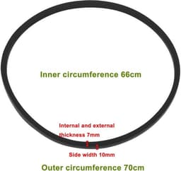 Grasmaaierriem 66 cm - V-riem - Rubber - Compatibel met Fuxtec FX-RM serie 18 inch - Hittebestendig - Oliebestendig - Aandrijfsriem — thumbnail 4