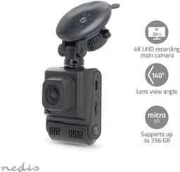 Dashcam - Autocamera Rijcamera - Veiligheid Onderweg - Dubbele Camera - 4K Resolutie - Zwart — thumbnail 4
