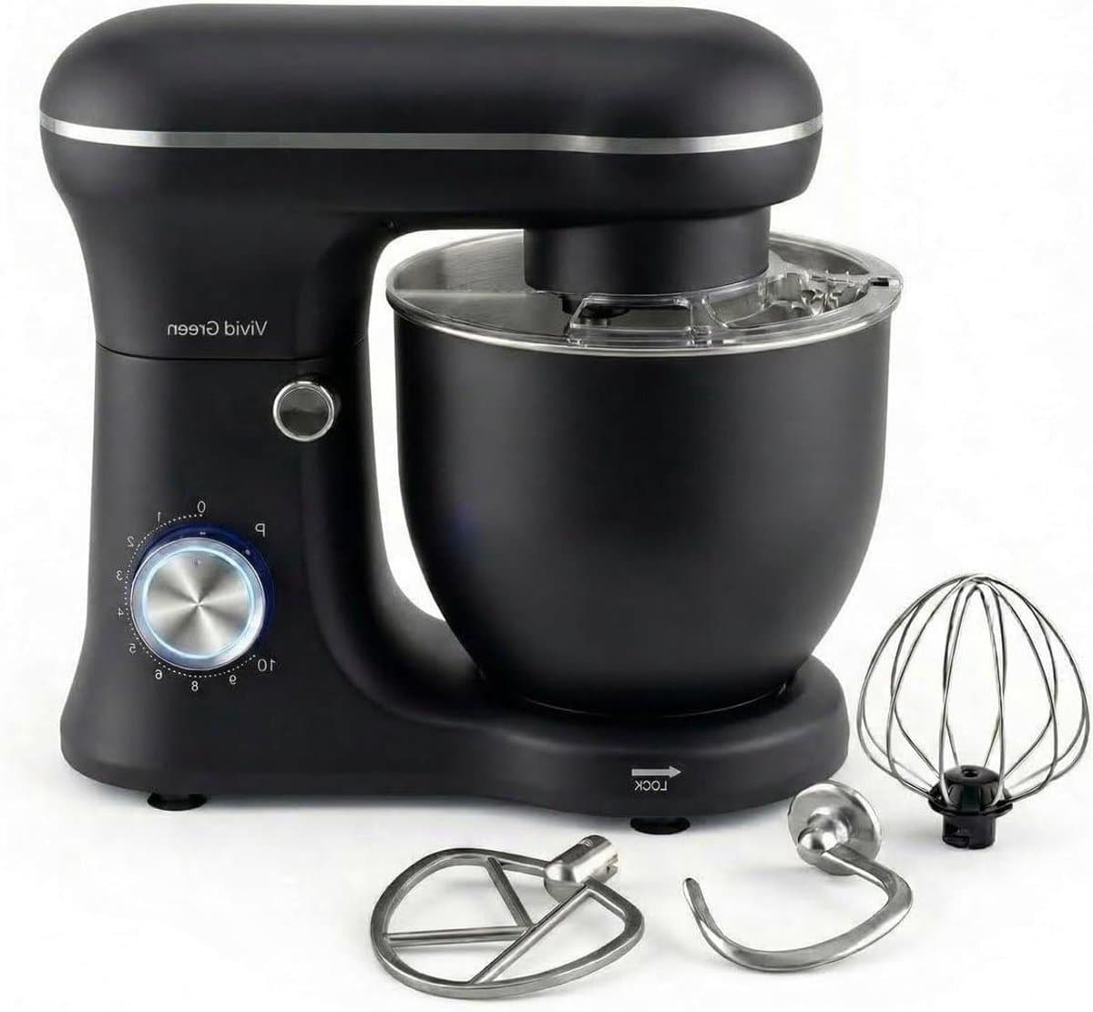 Keukenmachine - Mixer - Bakken en Koken - Krachtige 1500W Motor - 5L Kom - Matzwart — afbeelding 1