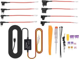 Dash Cam Hardwire Kit, Mini USB Hard Wire Kit Zekering voor Dashcam, 12V-28V Naar 5V Hardwire Kit met Laagspanningsbeveiliging, 11Ft Dash Cam Oplader Netsnoer (MINI) — thumbnail 1