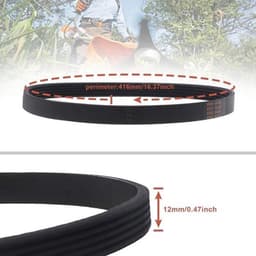 Dailygoods - Dailygoody - Aandrijfriem - Grasmaaier riem - Rubber - 12 mm breed - Vervangingsonderdeel - Geschikt voor Flymo Turbo Lite 350 400 — thumbnail 3