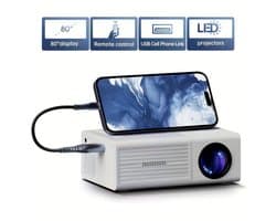 Draagbare Mini Beamer – Videoprojector met Smartphone Projectie – Voor iOS, TV Stick, USB en Laptop – Thuisbioscoop & Buiten