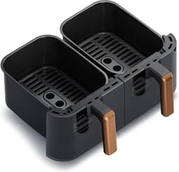 Airfryer 9L Dubbele Mand – Dual Zone Heteluchtfriteuse – Sync Finish – 3100W – 2x 4,5L – Zwart — thumbnail 4