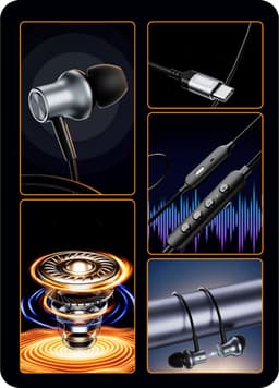 AdroitGoods In-Ear Oordopjes Type-C Bedraad HiFi Koptelefoon met Microfoon Noise Cancelling Gaming Muziek Sport Universeel — thumbnail 5