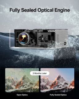 Mini Beamer - Projector - Digitale Beamer - Draagbaar - 1080P - Met Autofocus - 700 ANSI - 2 x USB 2.0 - HDMI - AV - DC - WiFi - Bluetooth - 90W - Zwart — thumbnail 3