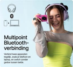 Fresh 'n Rebel Clam Core 2 - Draadloze Bluetooth Koptelefoon met Microfoon - 70 uur Speeltijd - Rijk en helder geluid - Verbind 2 apparaten tegelijk - Personal Sound App - Bekabeld luisteren via USB-C (Berry Red) — thumbnail 5