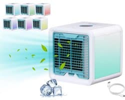 RWB® Mobiele Airco Zonder Afvoer - Luchtkoeler - Aircooler- Wit/ Grijs- 17 cm x 17 cm x 17 cm
