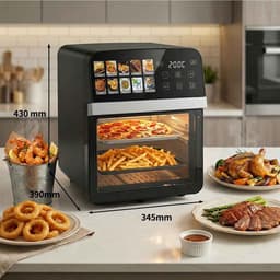 Casa Living Heteluchtfriteuse - 1800W - 10L Inhoud - 11 Automatische Programma's - 360° Heteluchtcirculatie - Touchscreen — thumbnail 4