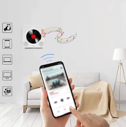 CD-speler - Bluetooth mini-luidspreker - Ingebouwde hifi-luidsprekers - Met display - Bureau - Inclusief standaard - Albumspeler - Geschikt voor volwassenen en kinderen - Werkt op netstroom - Draagbaar - KC-909 - Wit — thumbnail 3