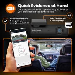 SnelShoppen - Road Angel Halo Spark Dashcam Auto Camera - 1080p HD Dashcam voor Auto - Afleidingsvrij Design - Veiligheid, Verkeersopnames, Nachtzicht — thumbnail 4