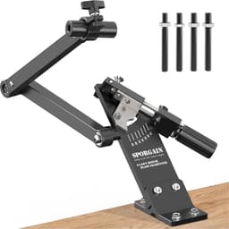 SnelShoppen - Grasmaaier Mes Slijper - 15°-45° Verstelbaar - Voor Links- en Rechtshandige Blades - Met Kogellager Handvat - Geschikt voor Hoekslijpmac — thumbnail 1