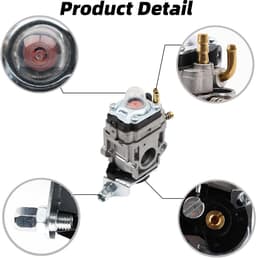 SnelShoppen - Carburetor voor Grasmaaier 52cc, 49cc, 43cc - Carburetor Kit met Pakking, Slang, Bougie en Brandstoffilter - Duurzaam en Brandstofeffici — thumbnail 2