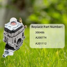 SnelShoppen - Carburetor voor Grasmaaier 52cc, 49cc, 43cc - Carburetor Kit met Pakking, Slang, Bougie en Brandstoffilter - Duurzaam en Brandstofeffici — thumbnail 3