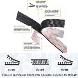 SnelShoppen - Zelfklevende Strip SJ3550-1 met Sterke Hechting en Druksluiting voor Auto, Dashcam, Toegangsbadge Houder en DIY (25.4mm x 2m) Zwart — thumbnail 5