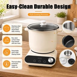 Automatische Swallow Maker - Fufu Machine Yam - Eenvoudig Koken - Krachtige 900W Motor - 7L Capaciteit - Wit — thumbnail 2