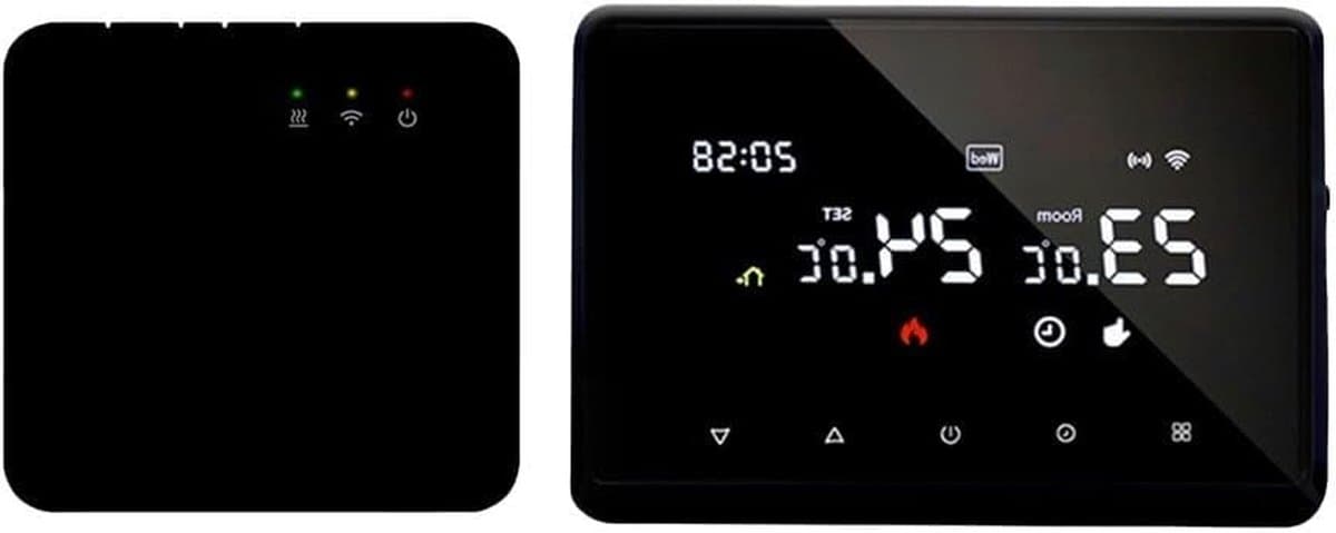 Slimme Thermostaat - Programmeerbare Kamerthermostaat - Temperatuur Regelen - App en Spraakbesturing - 135mm - Zwart — afbeelding 1