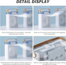 Persoonlijke Aircooler | Portable Air Conditioner, 3‑in‑1 Verdampingskoeler, bevochtiger en luchtreiniger, bureau‑ventilator met 7‑kleuren LED‑nachtlamp, USB‑voeding voor kantoor, thuis en reizen — thumbnail 5