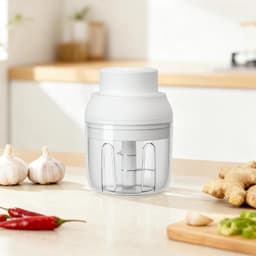 Elektrische mini-hakmolen - Draadloze keukenmachine - Snel ingrediënten hakken - Krachtige drie-bladige vaan - 250 ml - Wit — thumbnail 3
