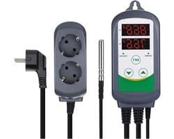 Slimme Thermostaat - Temperatuurregelaar - Temperatuur Beheersen - Dubbele Relaisuitgang - 100-230V - Zwart