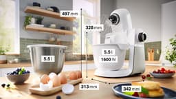 Serie 6 Keukenmachine 1600 W Wit, RVS MUMS6EW18 — thumbnail 2