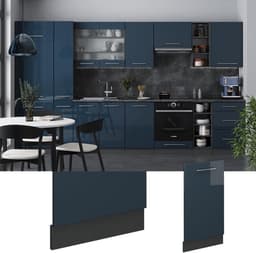 Vaatwasserfrontpaneel - Keukenfront Paneel - Keuken Inbouwen - Soft-close Scharnieren - 45 cm - Donkerblauw Hoogglans — thumbnail 3