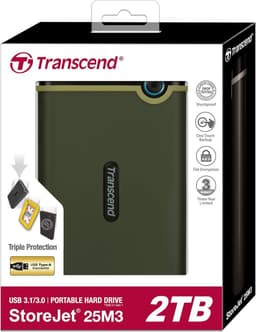 Externe Harde Schijf - Portable Opslag - Bestanden Opslaan - Militaire Schokbestendigheid - 2TB - Groen — thumbnail 2
