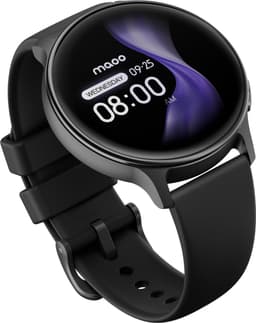 Maoo Ventura 2 - GPS Smartwatch Dames - AMOLED - Siliconen, Leren en Sportbandje - Stappenteller - Hartslagmeter - Slaapmonitor - Belfunctie - AOD - Multisport - Geschikt voor Android en iOS - Zwart — thumbnail 3