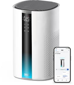 DREO 337AS Luchtreiniger – 3-laags HEPA-filter - Automatische Luchtkwaliteitsensor - App ondersteuning - Wit — thumbnail 1