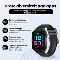 WB Goods Kinder Smartwatch - GPS Horloge Kind - Smartwatch Kinderen - Kinder GPS Tracker - 4G & SMS - Zwart - Met Nederlandse Taal — thumbnail 2