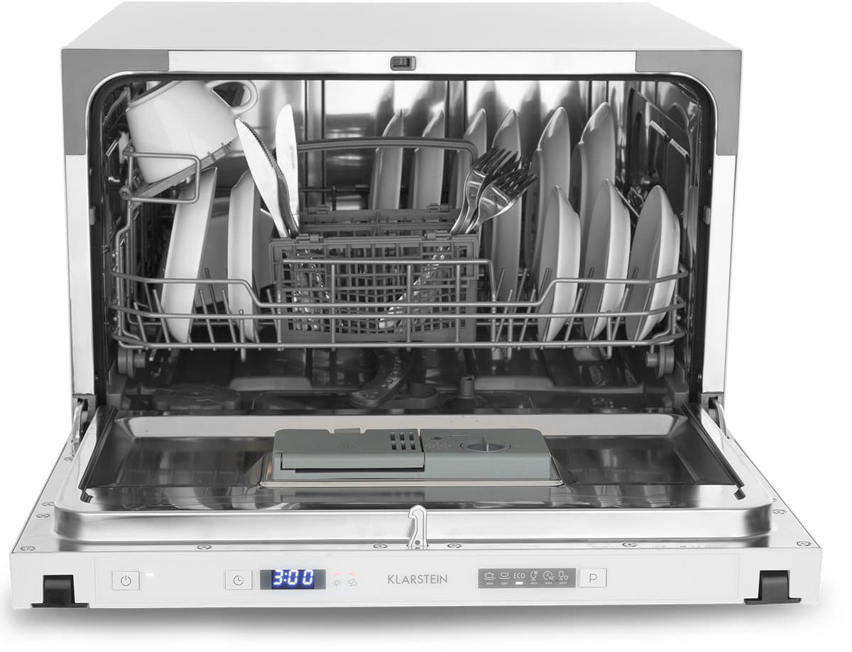 Klarstein Vaatwasser Mini voor 6 Gedecke, Leiser inbouw vaatwasser klein met 6 spoelprogramma's, Kleiner Tisch vaatwasser voor Zuhause kantoor Camping, vaatwasser Mini met Wasseranschluss - Vaatwasmachine Afwasmachine - 6 Maatgedekken 52 cm 1380W — afbeelding 1