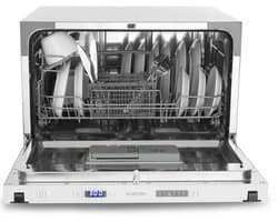 Klarstein Vaatwasser Mini voor 6 Gedecke, Leiser inbouw vaatwasser klein met 6 spoelprogramma's, Kleiner Tisch vaatwasser voor Zuhause kantoor Camping, vaatwasser Mini met Wasseranschluss - Vaatwasmachine Afwasmachine - 6 Maatgedekken 52 cm 1380W