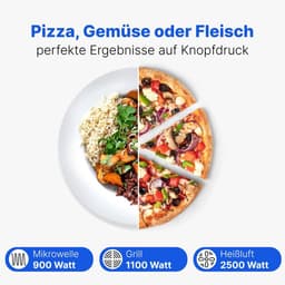Inbouwmagnetron met Grill - Oven Magnetron - Snel Eten Bereiden - 3-in-1 Functionaliteit - 25 Liter - Zwart — thumbnail 4