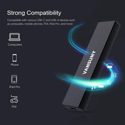 Externe SSD - Draagbare Schijf - Snelle Data Transfer - Metaal Omhulde Behuizing - 500 GB - Zwart — thumbnail 2