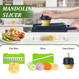 Keukengadget Set - Groente Snijder - Snel Ingrediënten Voorbereiden - 12-delig Multifunctioneel - 225 cm Lengte - Grijs — thumbnail 2