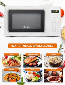 Magnetron met Kookplaat - Compacte Oven - Snel Eten Bereiden - Touch Bediening - 0.7 CU - Wit — thumbnail 4