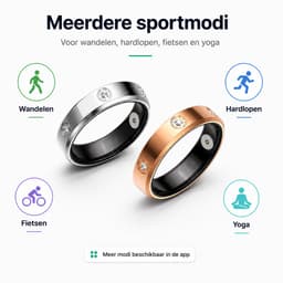 DrPhone RingSense Elegance Slimme Ring - Smart Ring - IP68 - Stappenteller - Zilver - EU Maat 61 — thumbnail 5