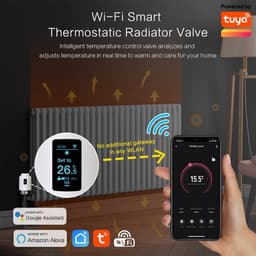 Slimme Radiator Klep - Verwarming Thermostaat - Energie Besparen - Wifi Direct Koppeling - 9.7 cm Hoogte - Wit — thumbnail 3