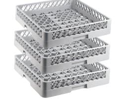Afwasmand Set - Vaatwasmand Bestekmand - Horeca Keuken - Hoge Waterdoorlatendheid - 50 x 50 cm - Grijs