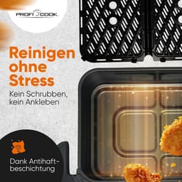 Heteluchtfriteuse - Airfryer XXL - Gezond Frituren - Dubbele Kamer - 10 Liter - RVS Zwart — thumbnail 2