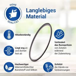 Afdichting Keukenmachine - Dekselring Kom - Voorkom Lekken - Perfecte Pasvorm - 184 mm Diameter - Zwart — thumbnail 3