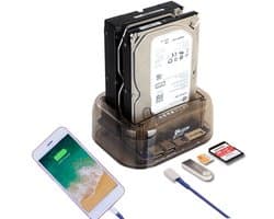 Let op type!! 2 5/3 5 inch 16TB USB 3.0 Dual SATA HDD behuizing met HUB & OTB functie