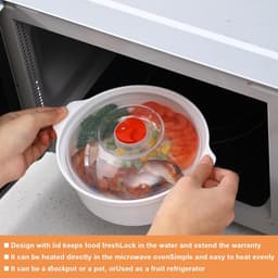 SnelShoppen - Magnetron Servies, Bewaarboxen met Deksel, Magnetron Borden met Deksel, 3 L Magnetron Kom, Opbergcontainers met Deksel, Geschikt als Bou — thumbnail 3