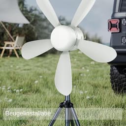 Tent Plafondventilator - Camping Ventilator Buiten - Buiten Koelen - Met Afstandsbediening - 154 Pond - Wit — thumbnail 5