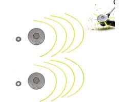 SnelShoppen - 2Pcs Grasmaaier Accessoires, Dubbele Kop Benzine Bosmaaier, Vlakke Messen Met Draad, Vervangspool voor Tuinonderhoud (Zwart)